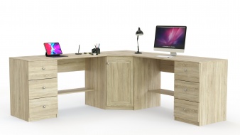 Угловой письменный стол для двоих Фреско 44 BMS по индивидуальному размеру
