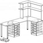 Схема сборки Угловой письменный стол для двоих Нико 81 BMS