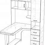 Чертеж Стол компьютерный Флокс 4 BMS