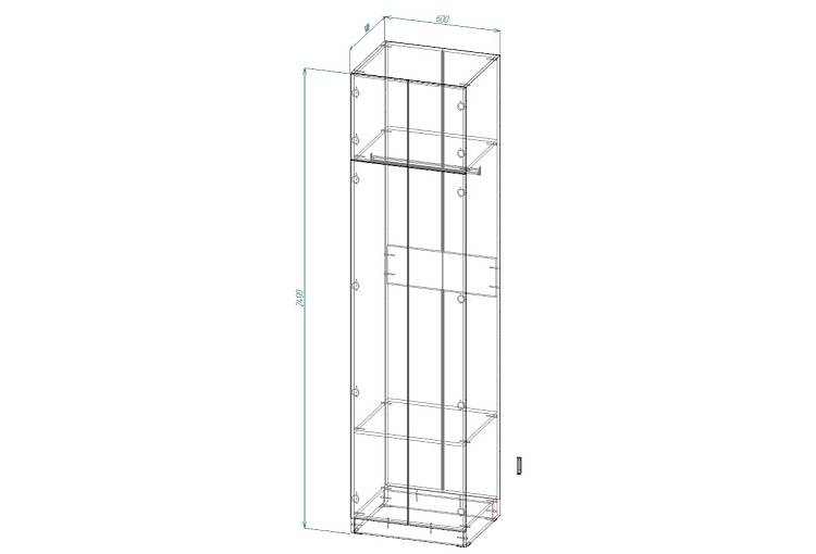 Распашной шкаф Вилета 5 (600х2400х500)