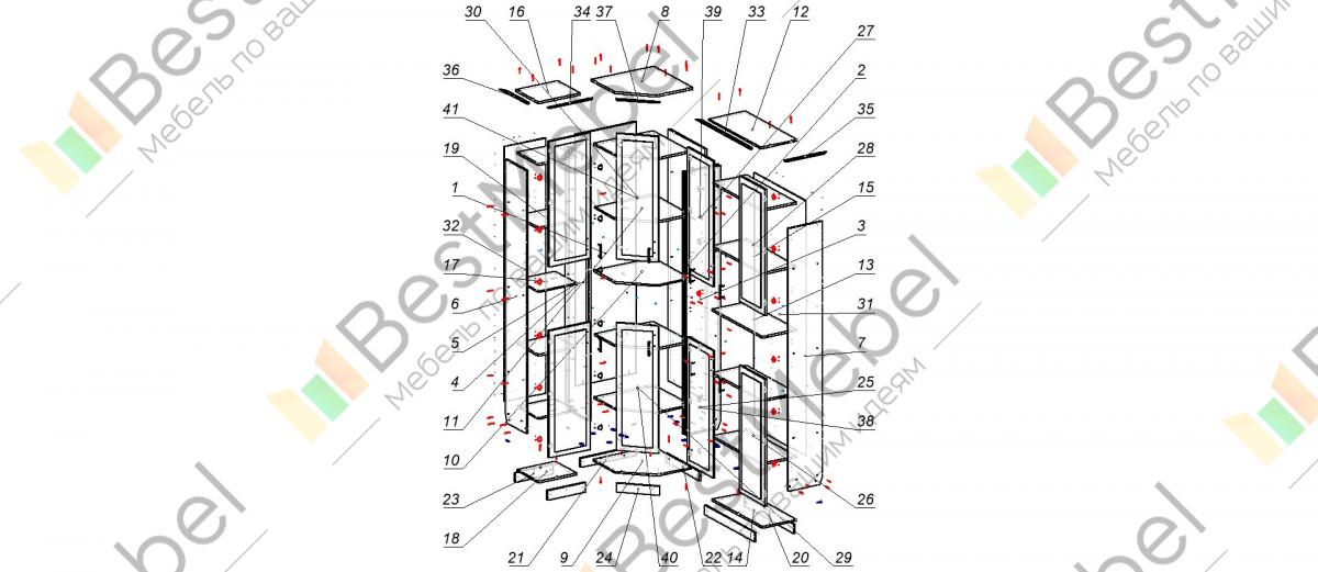 Шкаф угловой софия схема сборки