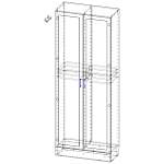 Шкаф книжный 2 №1(Белье - Белье (3 полки) (2))