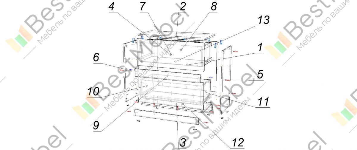 Инструкция по сборке комода с 5 ящиками