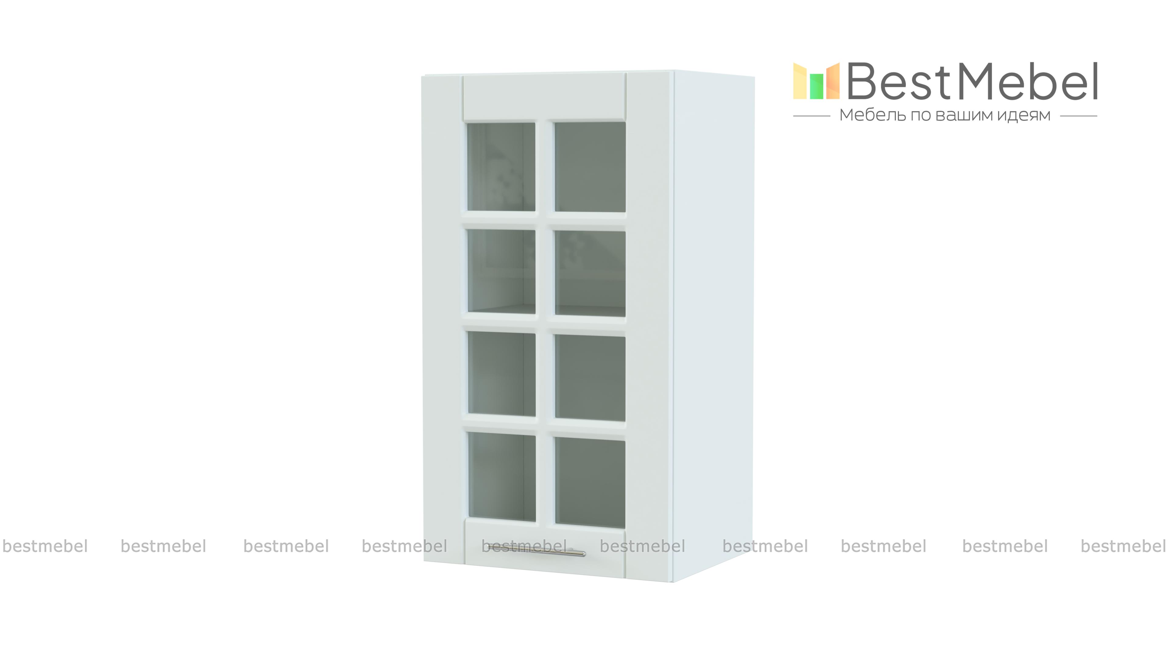 Шкаф верхний 1 дверь со стеклом Палермо BMS - Фото