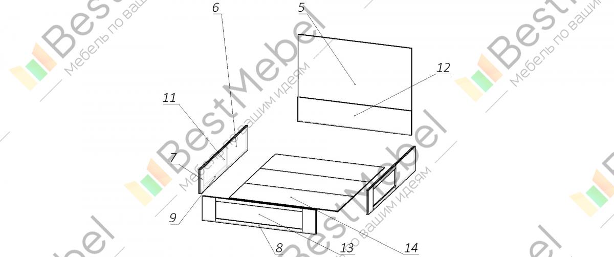 Кровать сакура с ящиками схема сборки