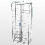 Шкаф распашной Макарена 311 BMS(Белье - Платье (5 полок 2 ящика) (2))
