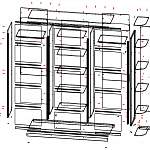 Чертеж Шкаф-купе Гранат BMS
