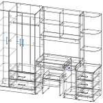 Чертеж Шкаф со столом Марта 12 BMS