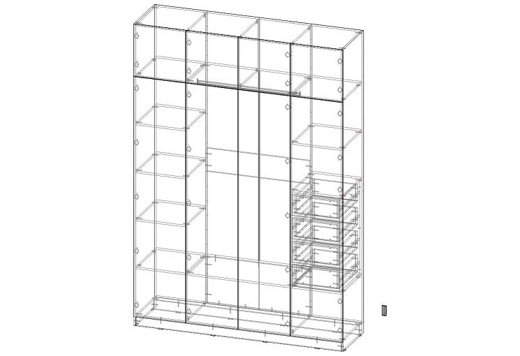 Распашной шкаф Вилета 8 (1800х2600х500)